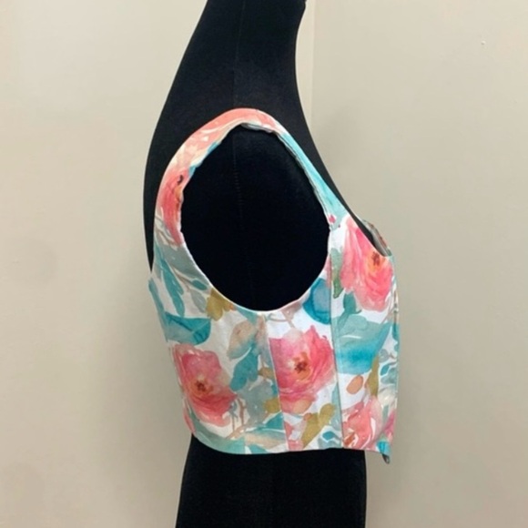 Floral Print Women's Elsie and Fred Brand Corset Style Top - Picture 3 of 12